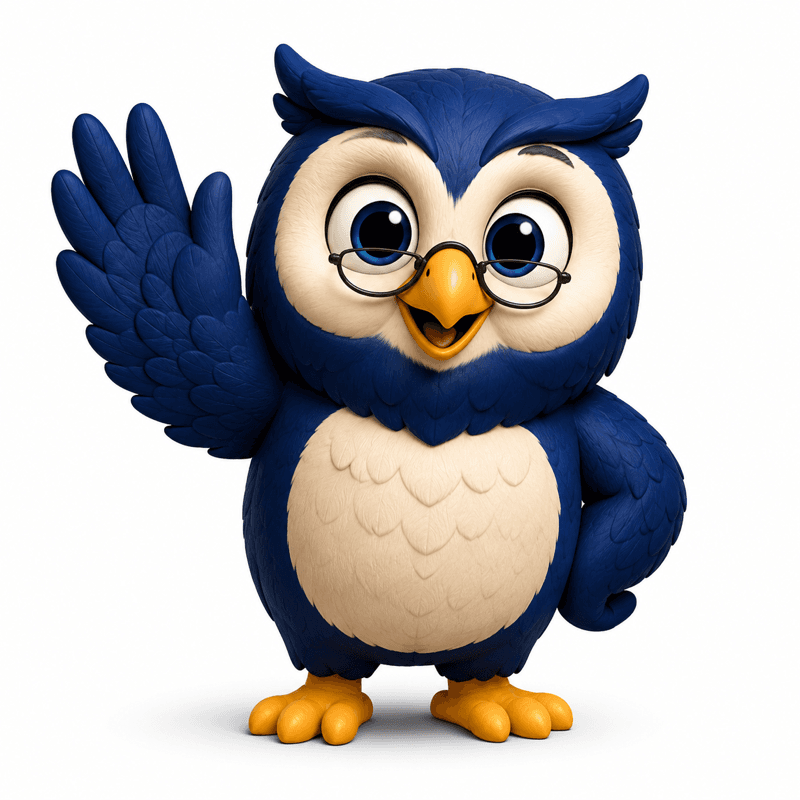 Benny, the Benefits Studio owl, waving hello